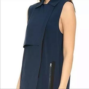 Vince Trench Style Vest/Dress; Coastal Blue Large